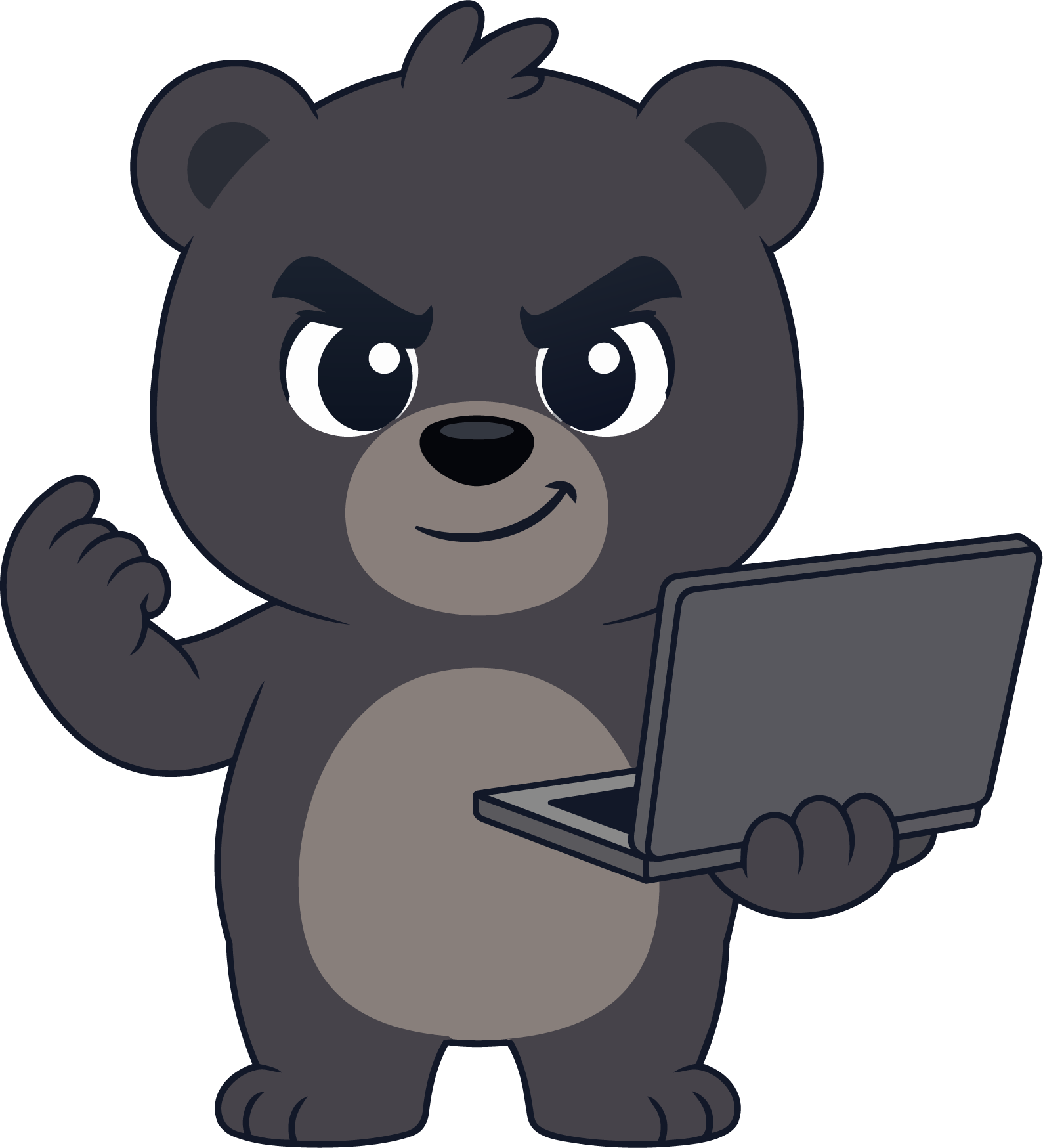 Bob, o urso desafiante, pronto para a batalha