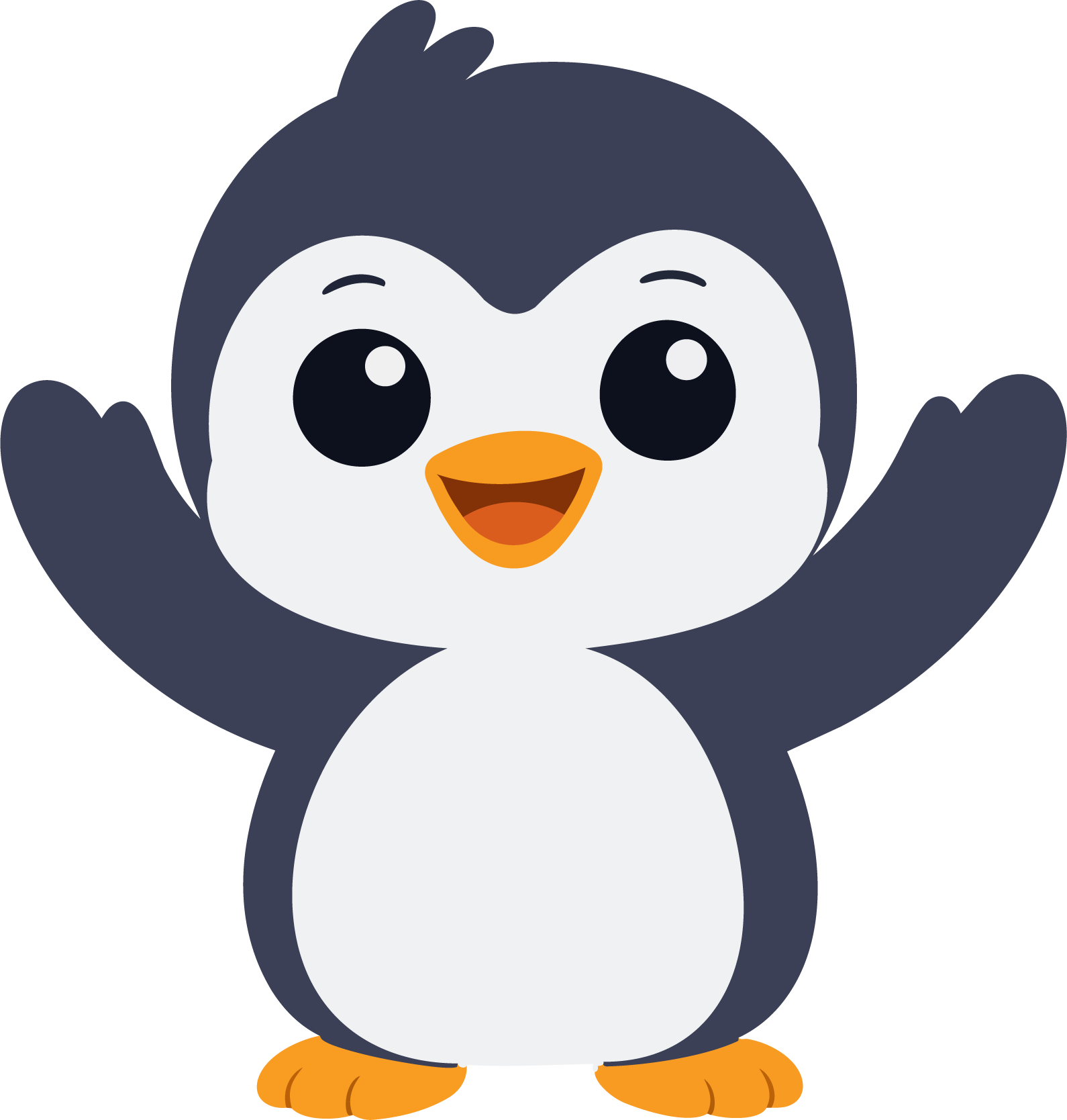 Pinguim comemorando conquista